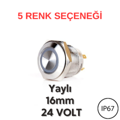 EJ16-271P 16mm LED Metal Yaylı Butonlar (IP67) (Dirençli)