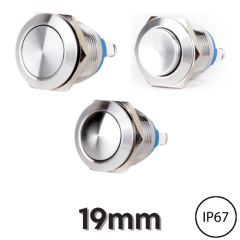 EJ19-211 19mm Metal Yaylı Butonlar Düz/Çıkık/Bombeli (IP67)