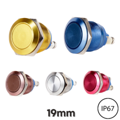 EJ19-211 19mm Renkli Metal Yaylı Butonlar (IP67)