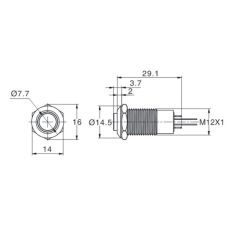 J12-361 12mm LED Çıkık Kafa Metal Kalıcı Direnç Kullanımlı Butonlar (24V) (IP67)
