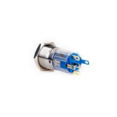 J16-261 16mm LED Çıkık Kafa Metal Yaylı Butonlar (24V) (IP67)