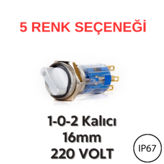 J16-572 16mm 1-0-2 Kalıcı Mandal LED Butonlar (220V) (IP67)