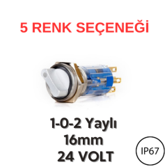 J16-572 16mm 1-0-2 Yaylı Mandal Butonlar (24V) (IP67)