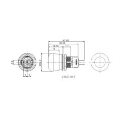 J16-812-E Kırmızı Metal Acil Stop Butonu (IP67)