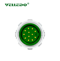 M12 12 Pin Erkek Düz 5 Mt. Kablolu Konnektör - Sensör Kablosu Velledq M12-M12T-5.0PVC/BK